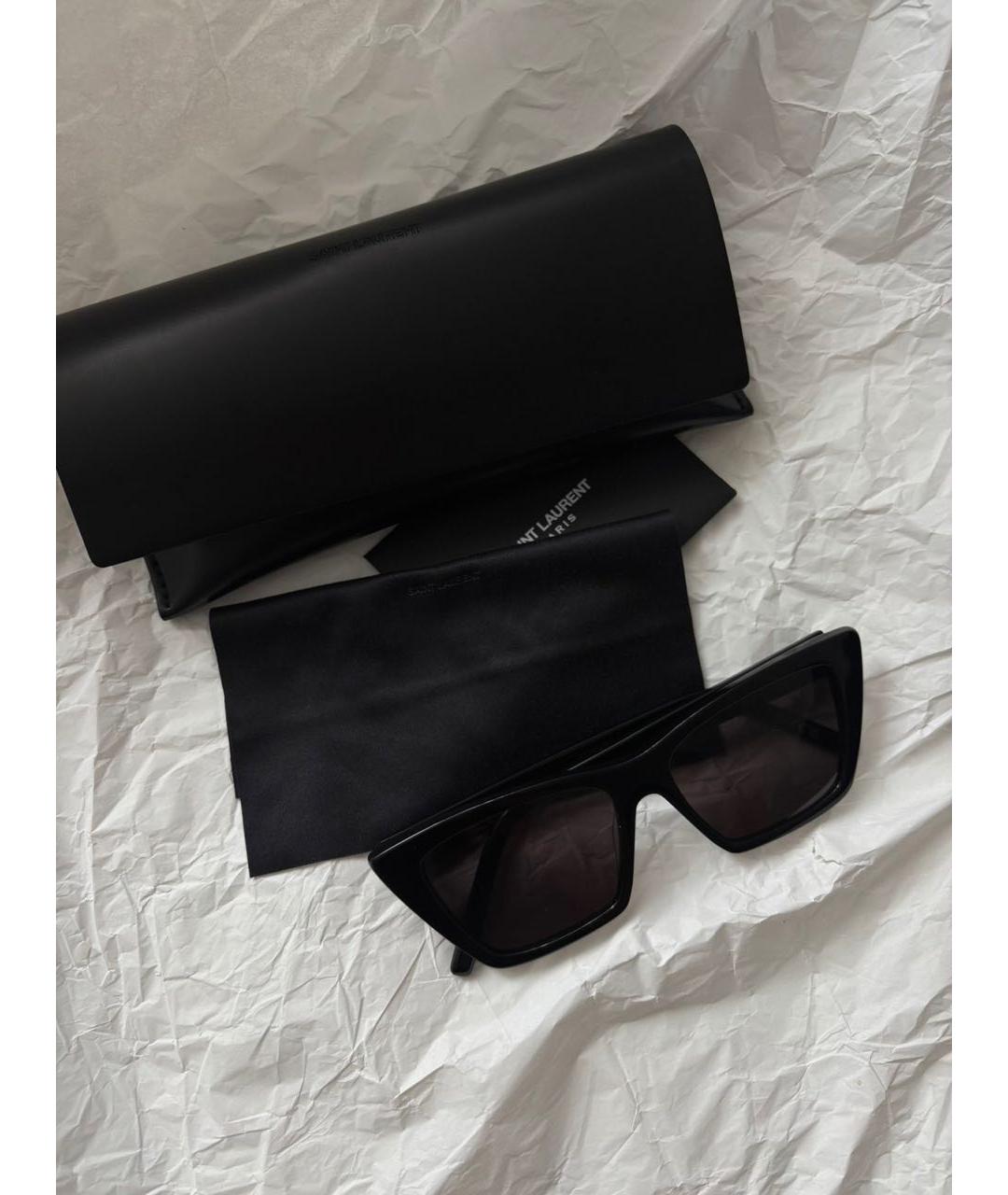 SAINT LAURENT Черные пластиковые солнцезащитные очки, фото 2