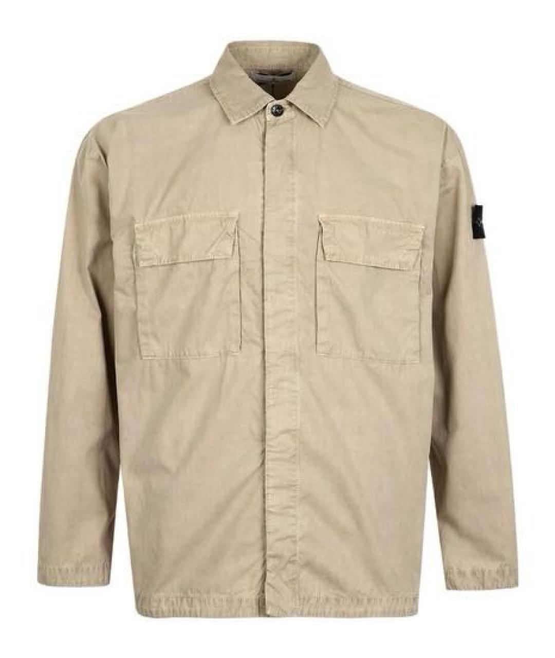 STONE ISLAND Бежевая хлопковая куртка, фото 1