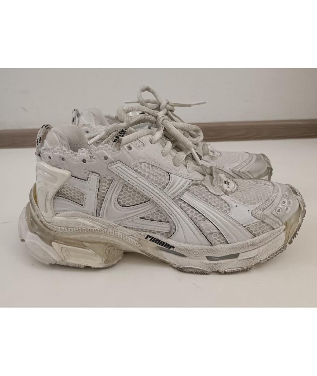 BALENCIAGA Белые текстильные кроссовки, фото 5