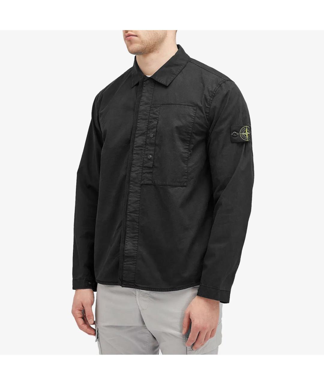STONE ISLAND Черная хлопковая куртка, фото 3