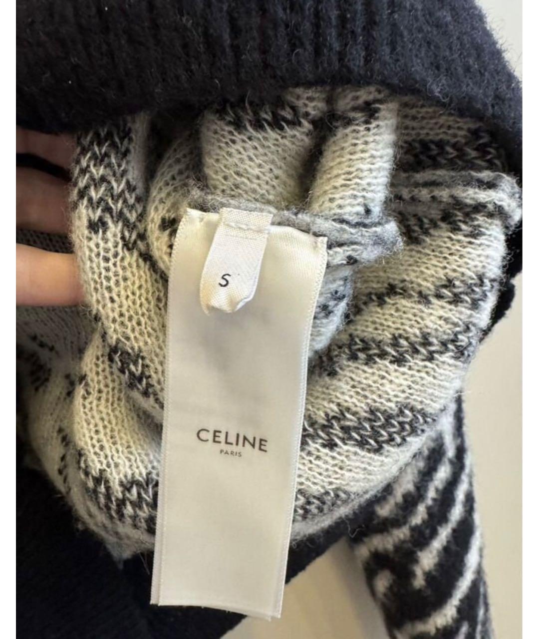 CELINE Черный шерстяной джемпер / свитер, фото 4