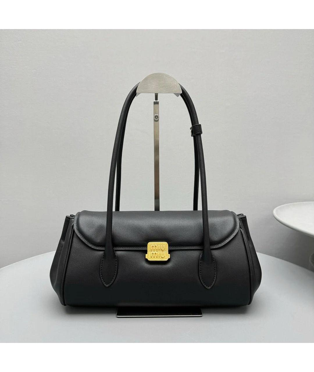 MIU MIU Черная кожаная сумка через плечо, фото 2