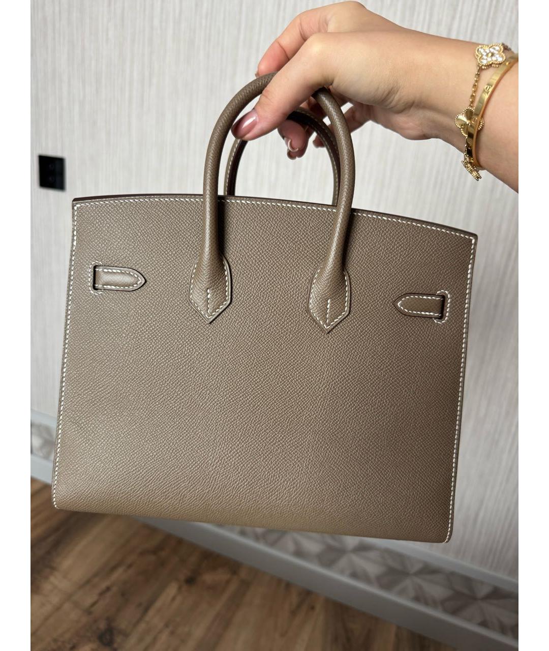 HERMES Бежевая кожаная сумка тоут, фото 3