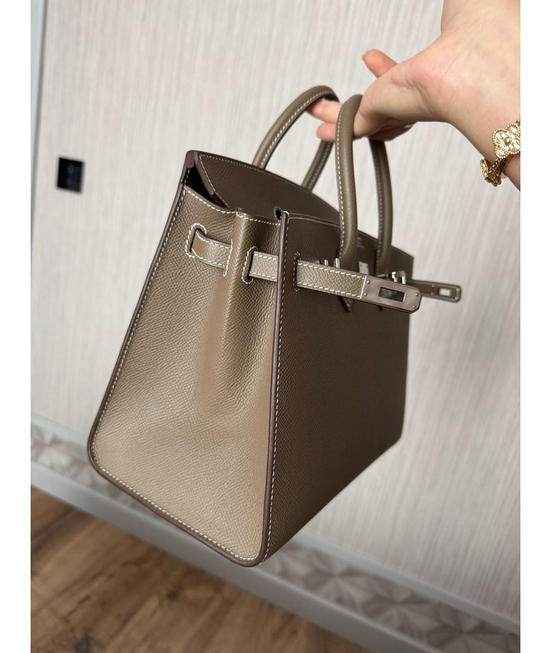HERMES Бежевая кожаная сумка тоут, фото 2