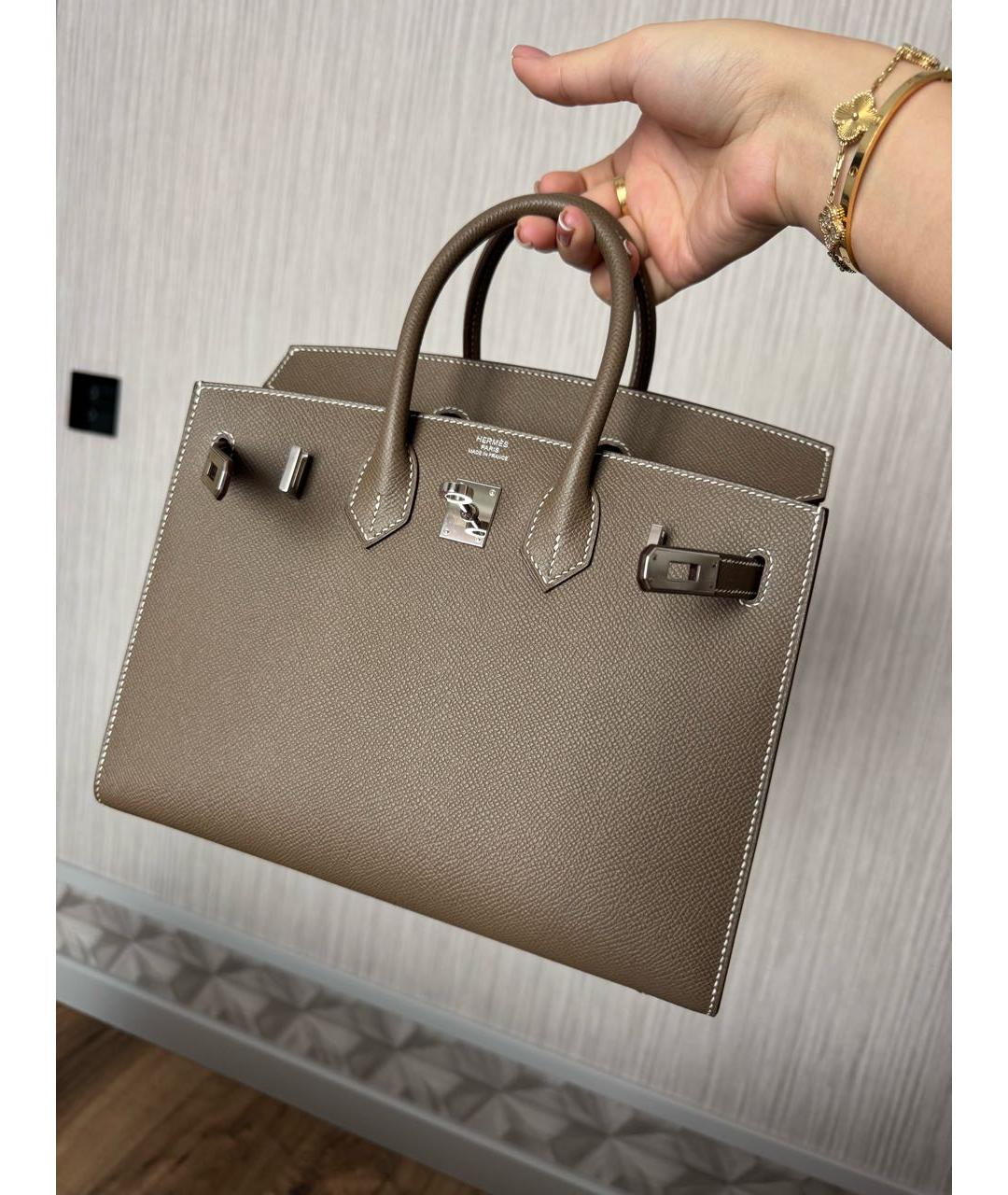 HERMES Бежевая кожаная сумка тоут, фото 4