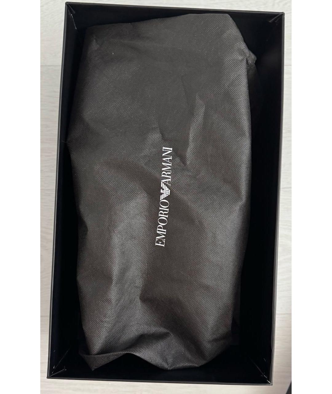 EMPORIO ARMANI Черные кожаные мокасины, фото 8