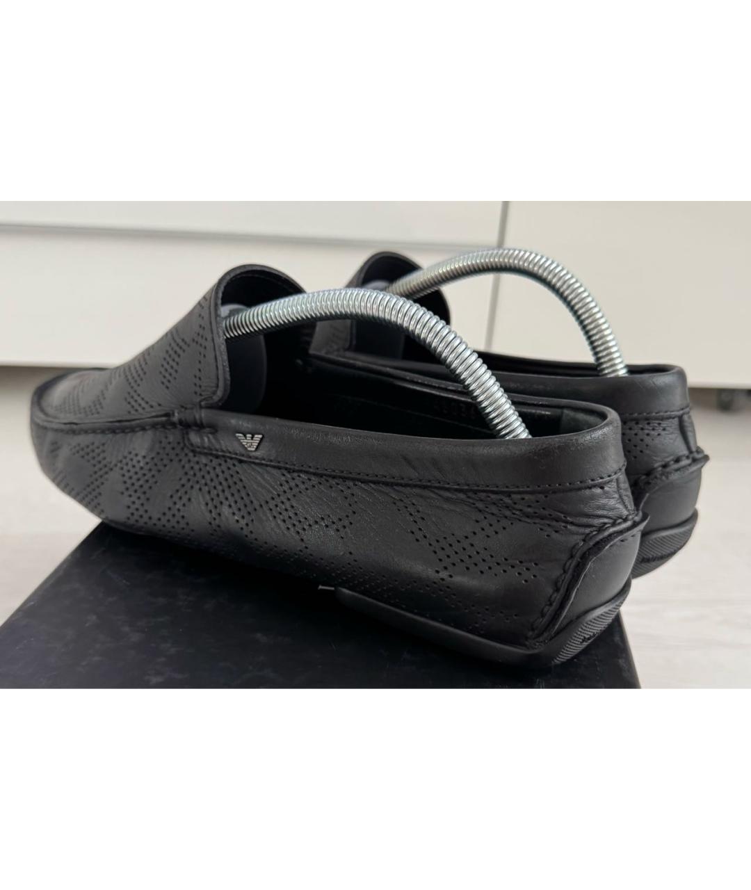 EMPORIO ARMANI Черные кожаные мокасины, фото 5