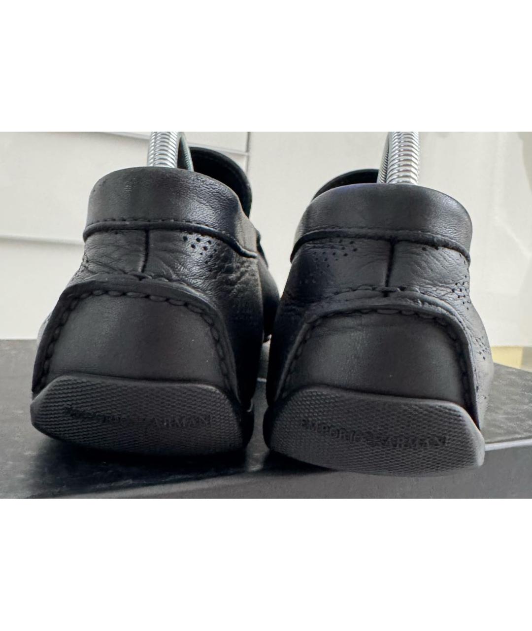 EMPORIO ARMANI Черные кожаные мокасины, фото 4