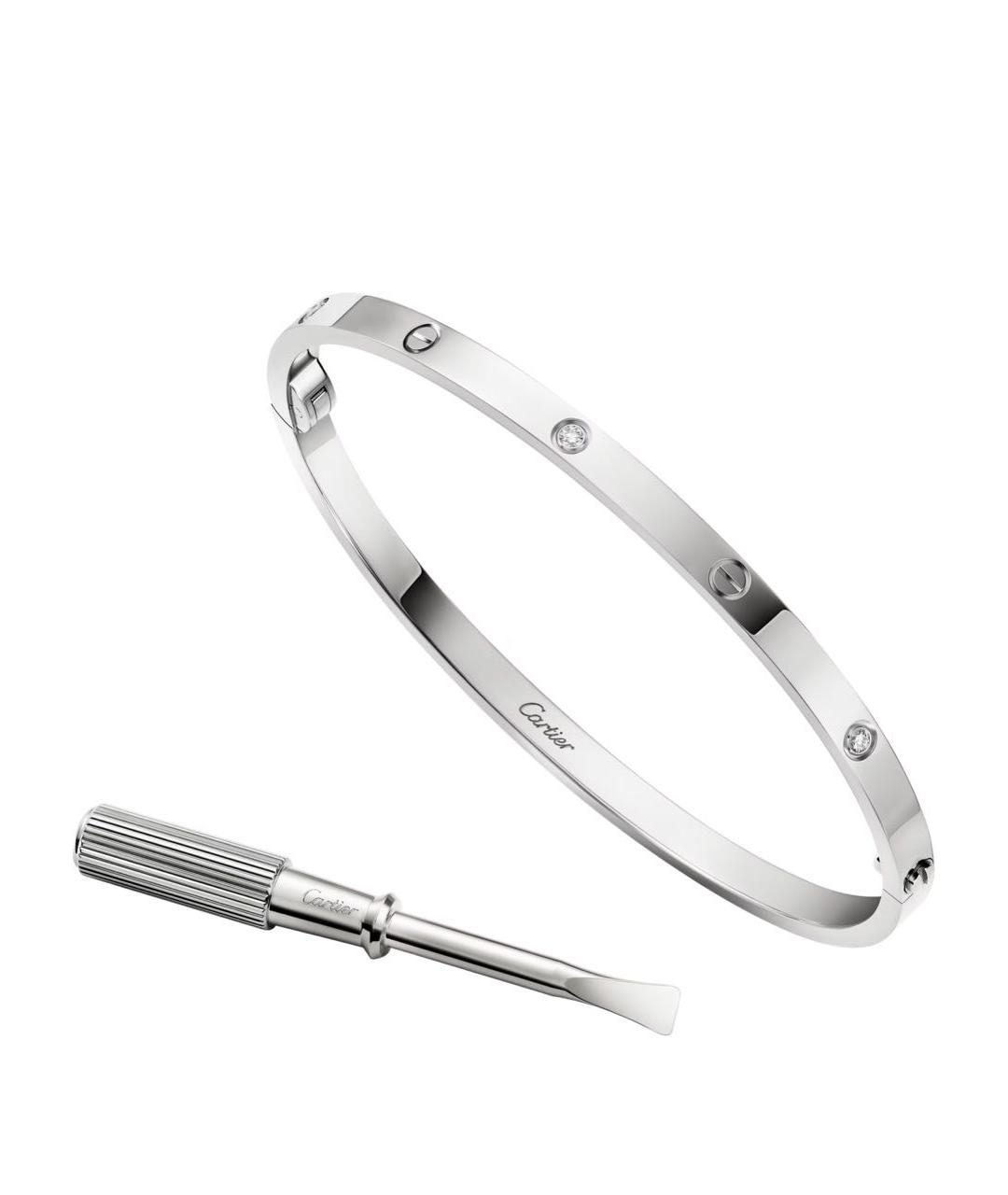CARTIER Белый браслет из белого золота, фото 1