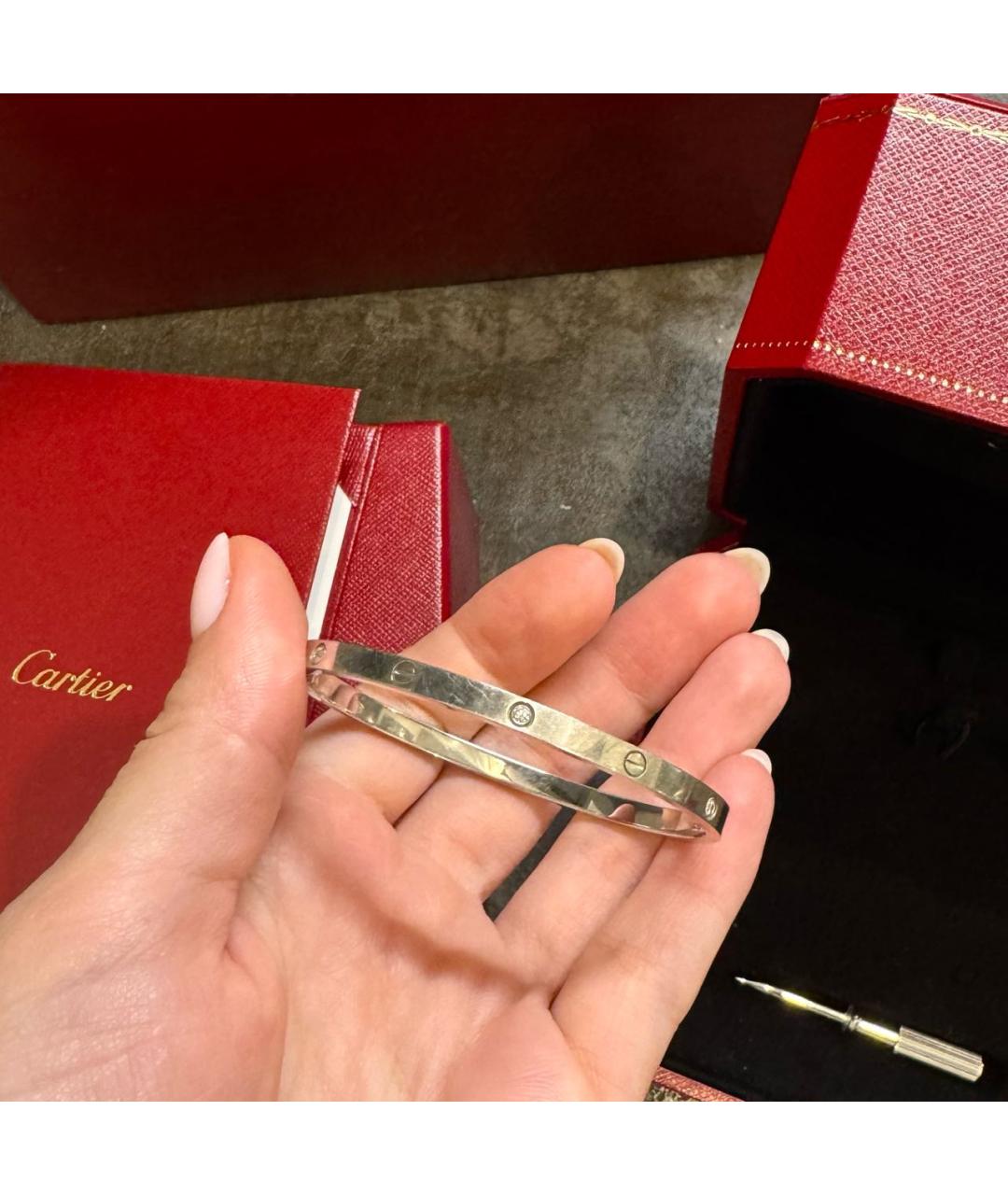 CARTIER Белый браслет из белого золота, фото 2
