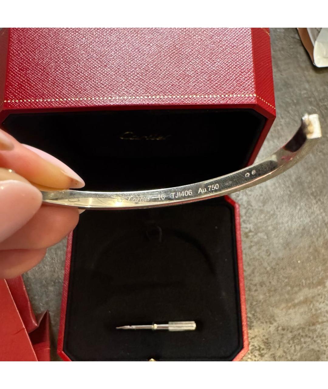 CARTIER Белый браслет из белого золота, фото 4