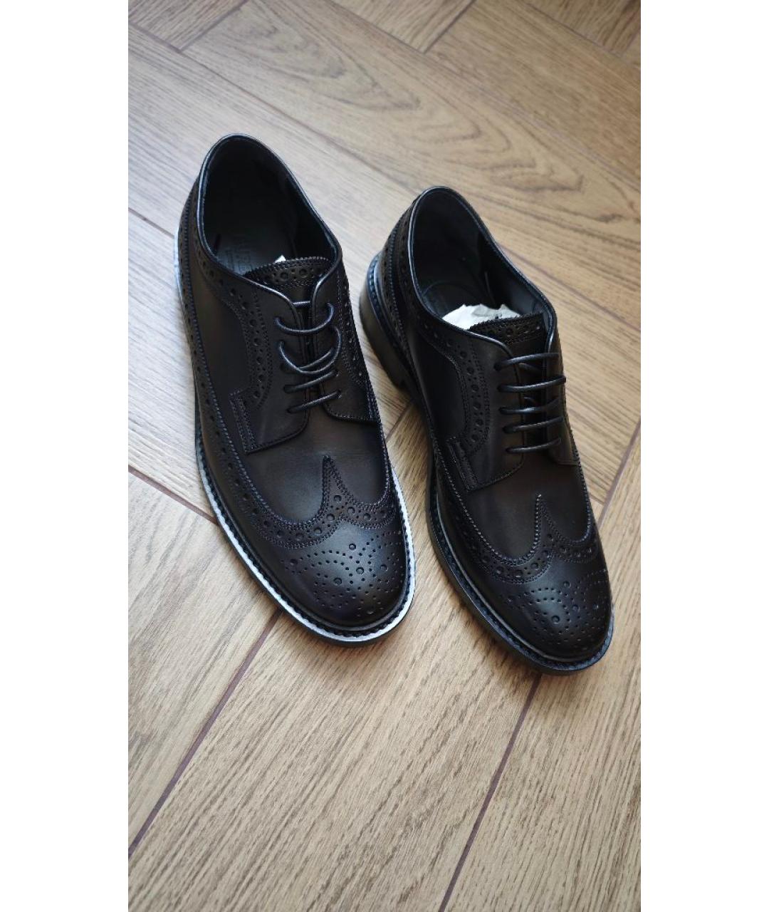 BURBERRY Черные кожаные низкие ботинки, фото 2