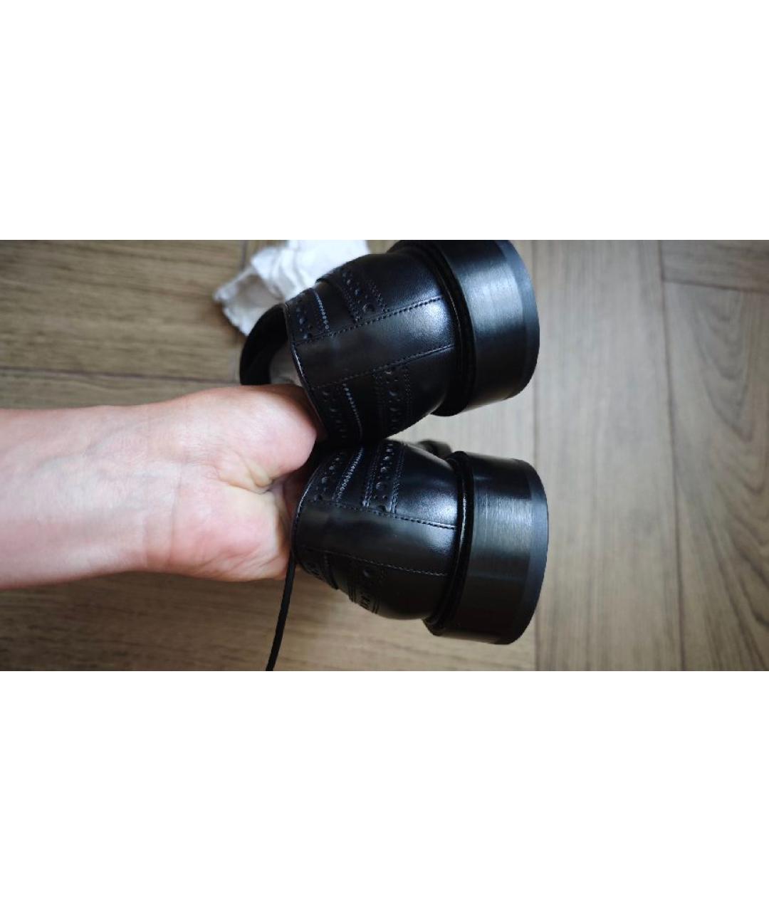 BURBERRY Черные кожаные низкие ботинки, фото 4