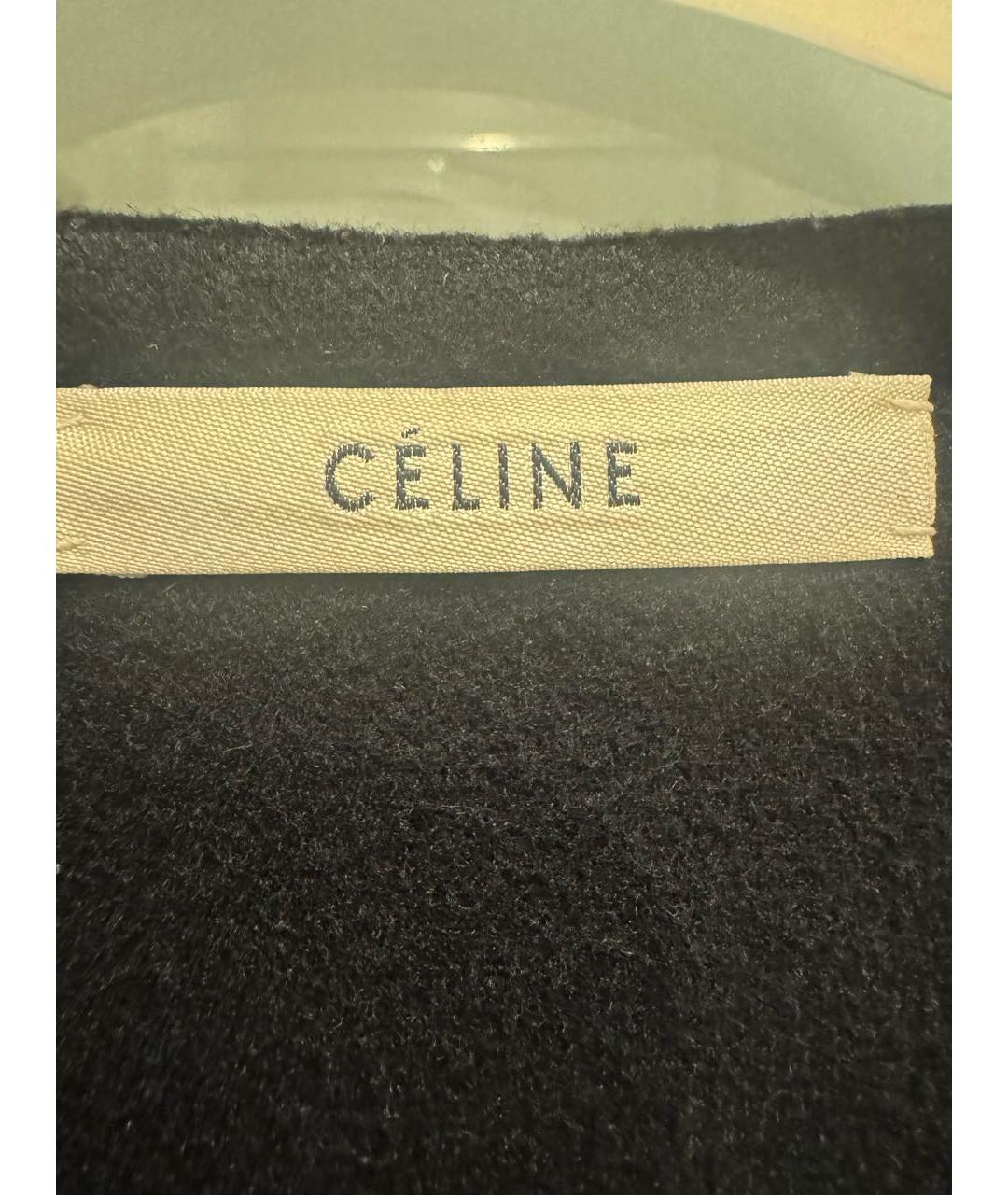 CELINE Черное шерстяное пальто, фото 3