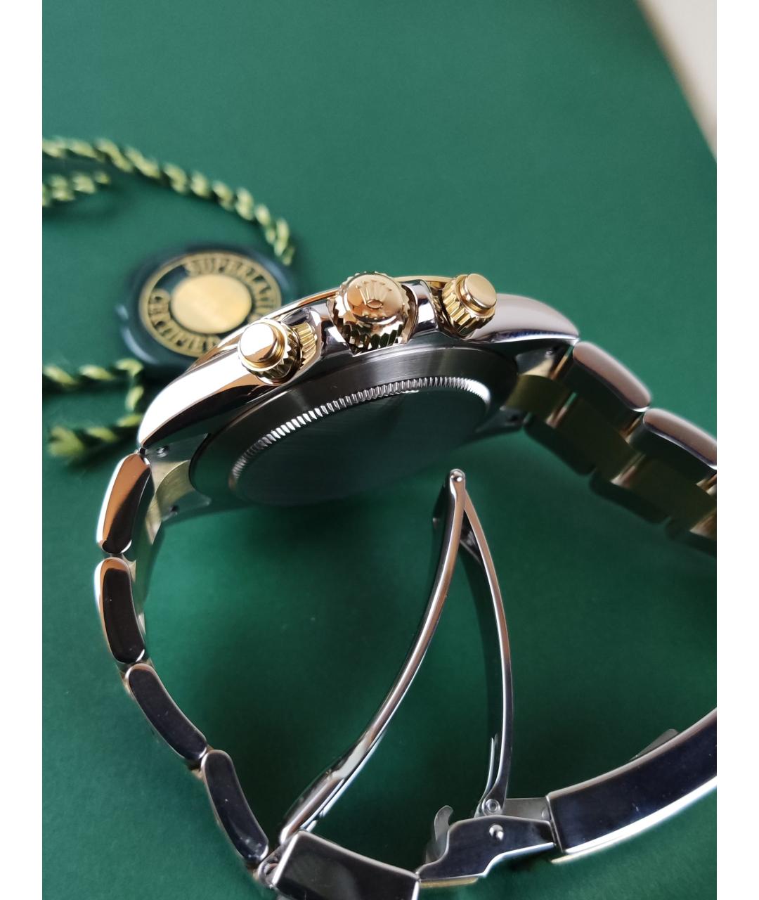 ROLEX Черные часы из желтого золота, фото 8