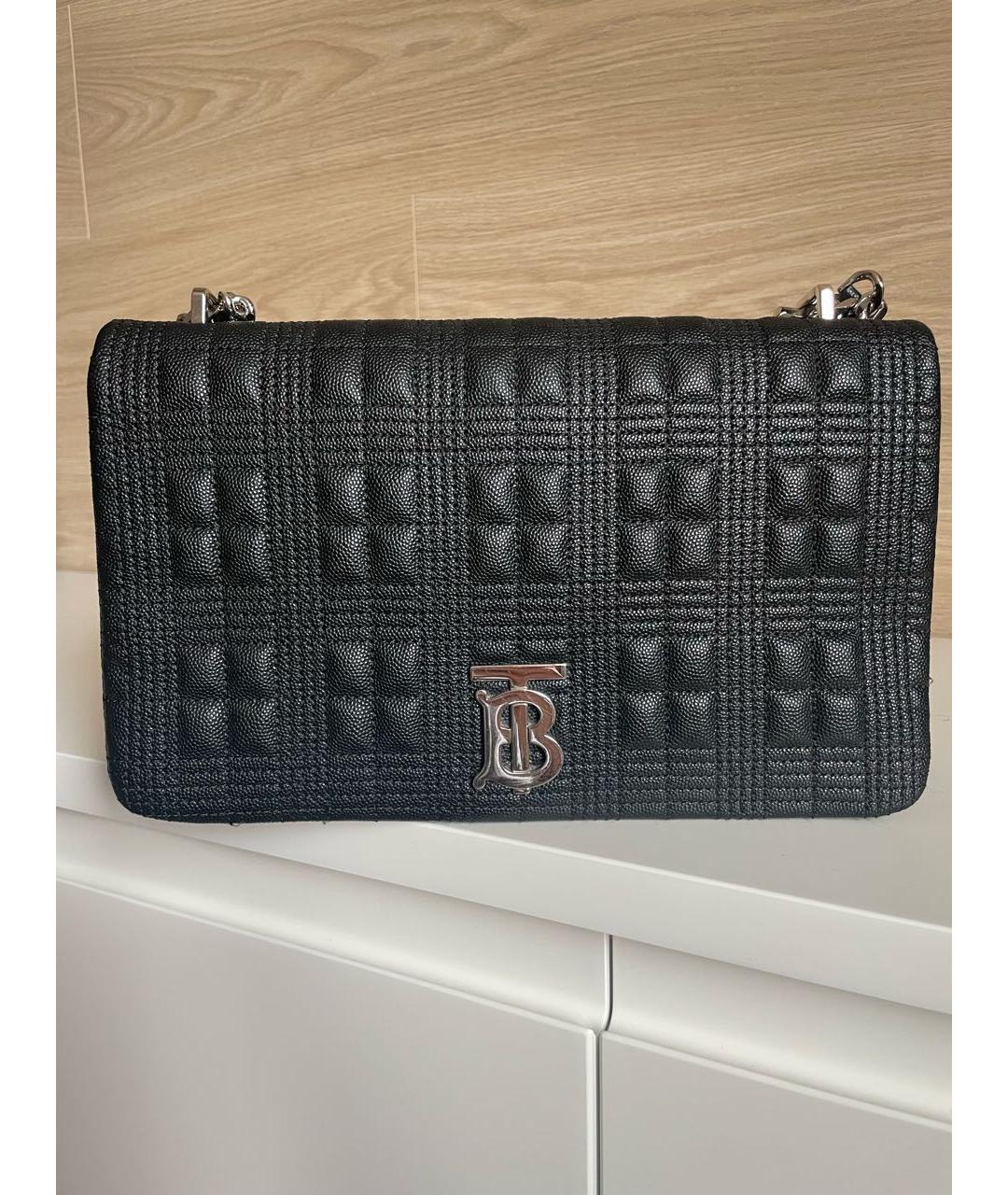 BURBERRY Черная кожаная сумка через плечо, фото 4