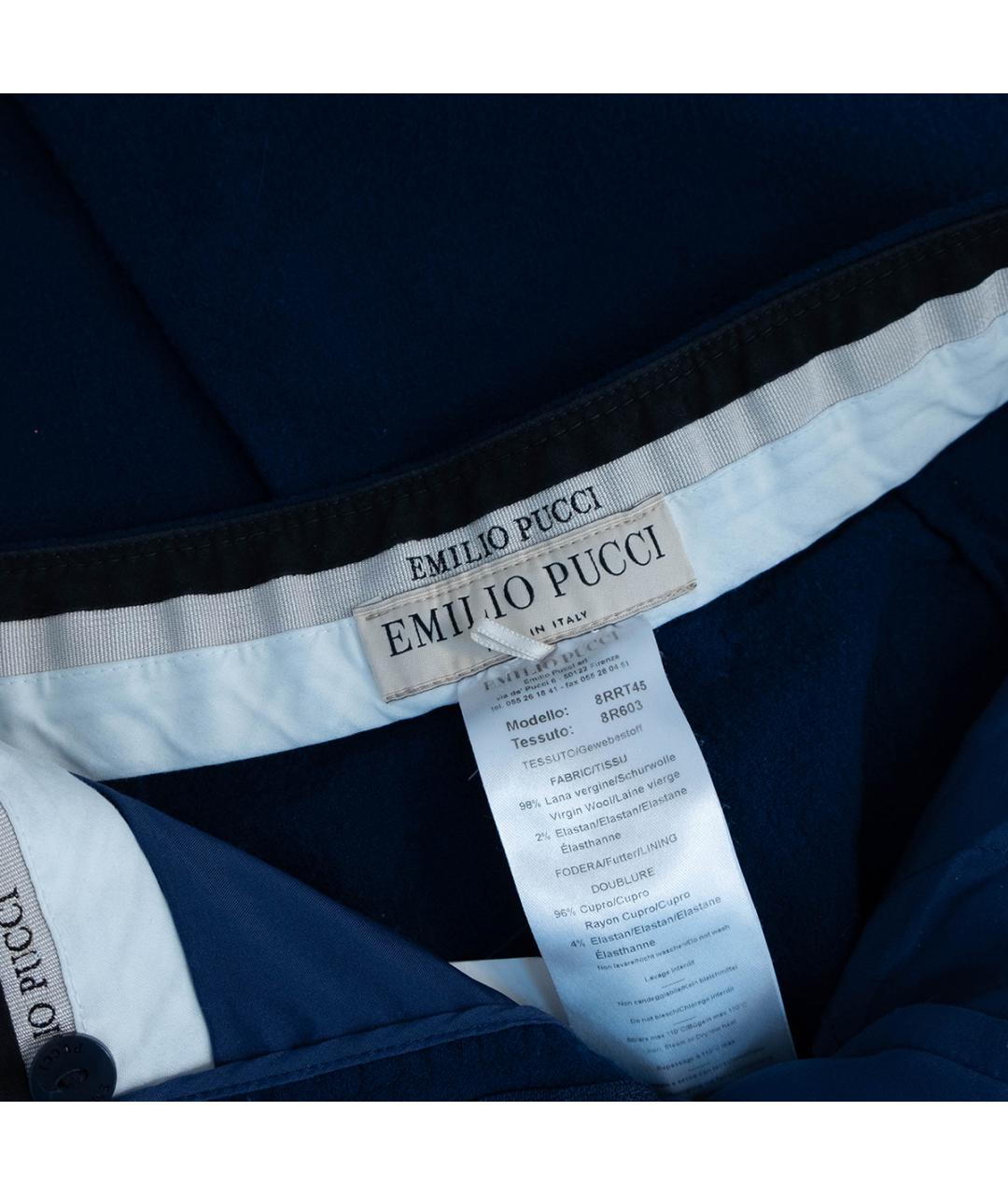 EMILIO PUCCI Синий шерстяной костюм с брюками, фото 9