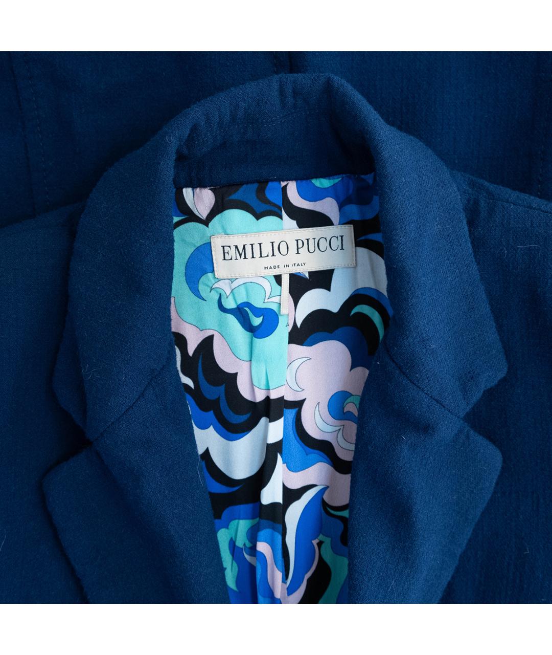 EMILIO PUCCI Синий шерстяной костюм с брюками, фото 6