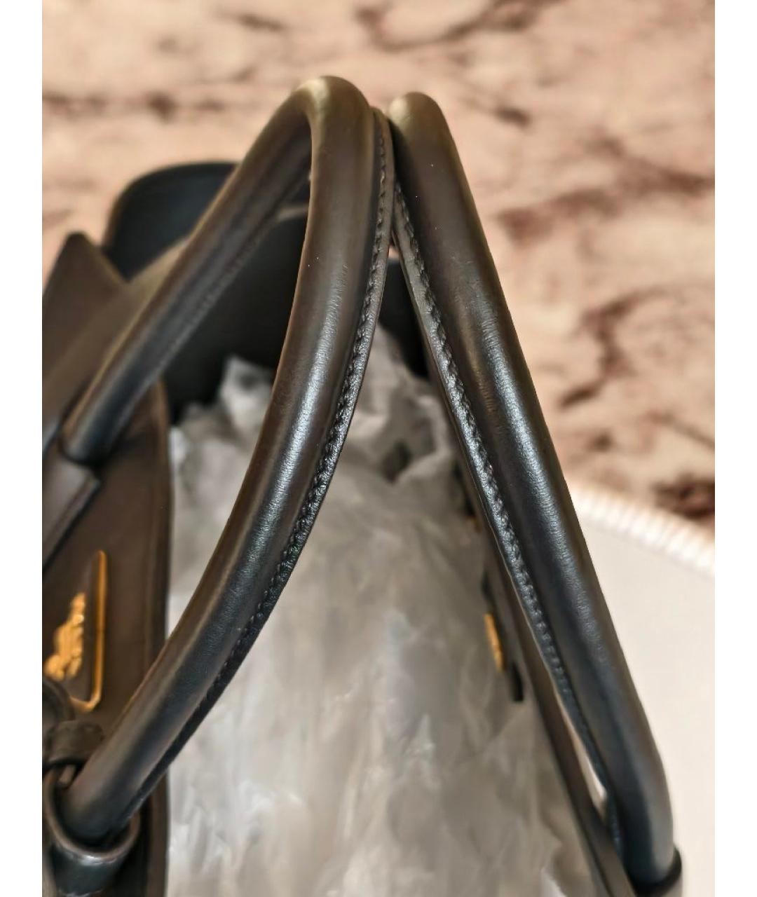 PRADA Черная кожаная сумка тоут, фото 9