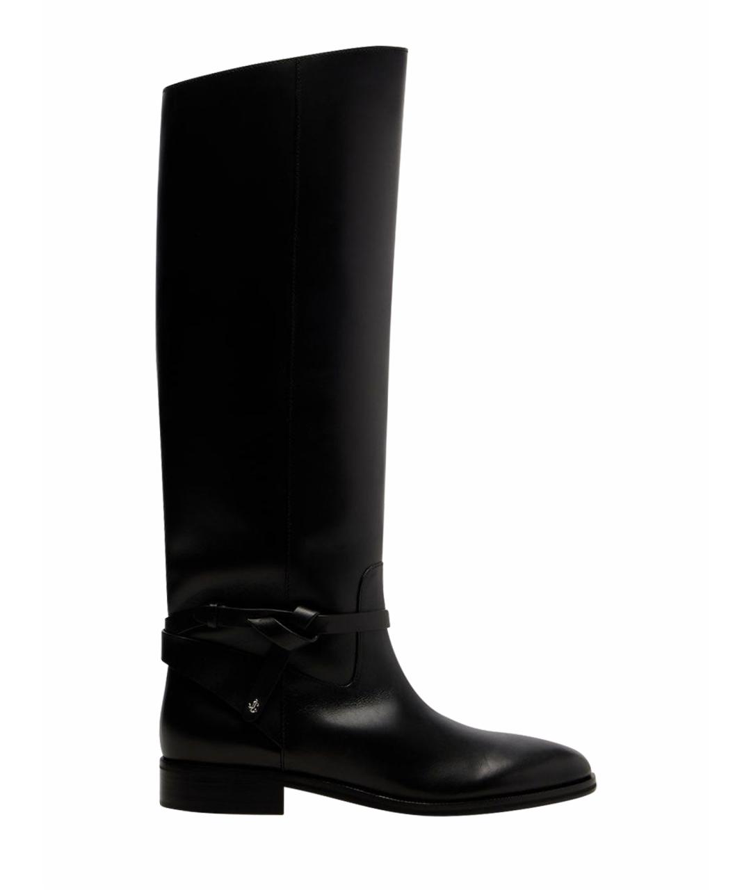 JIMMY CHOO Черные кожаные сапоги, фото 1