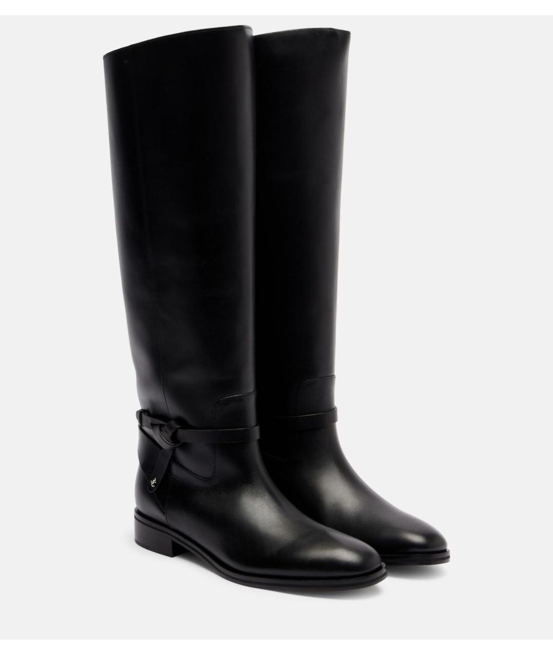 JIMMY CHOO Черные кожаные сапоги, фото 2