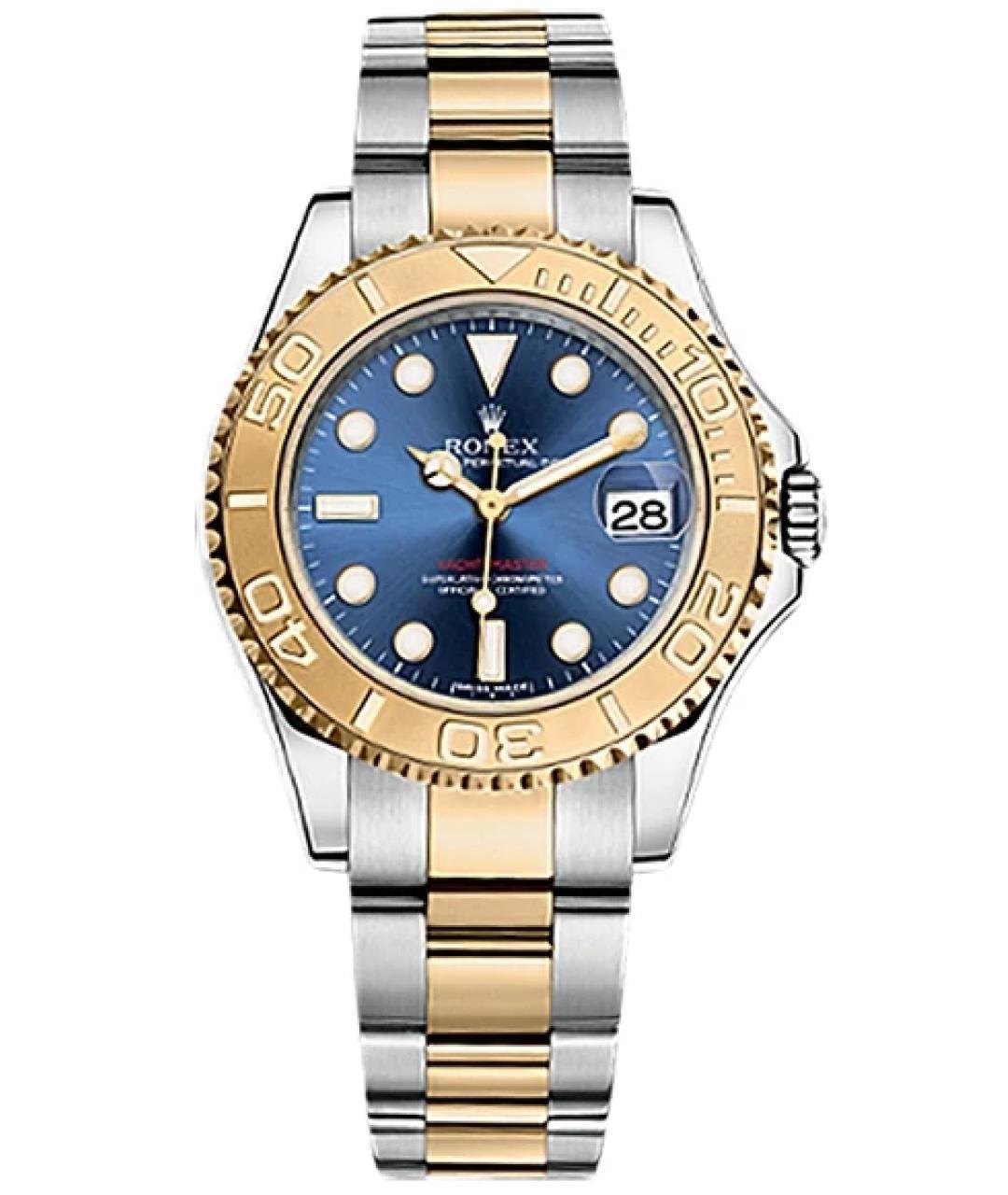 ROLEX Темно-синие часы из желтого золота, фото 1