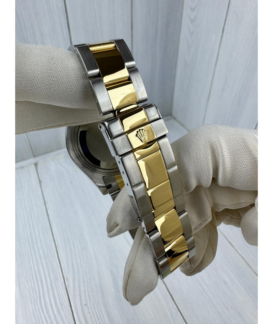 ROLEX Темно-синие часы из желтого золота, фото 9