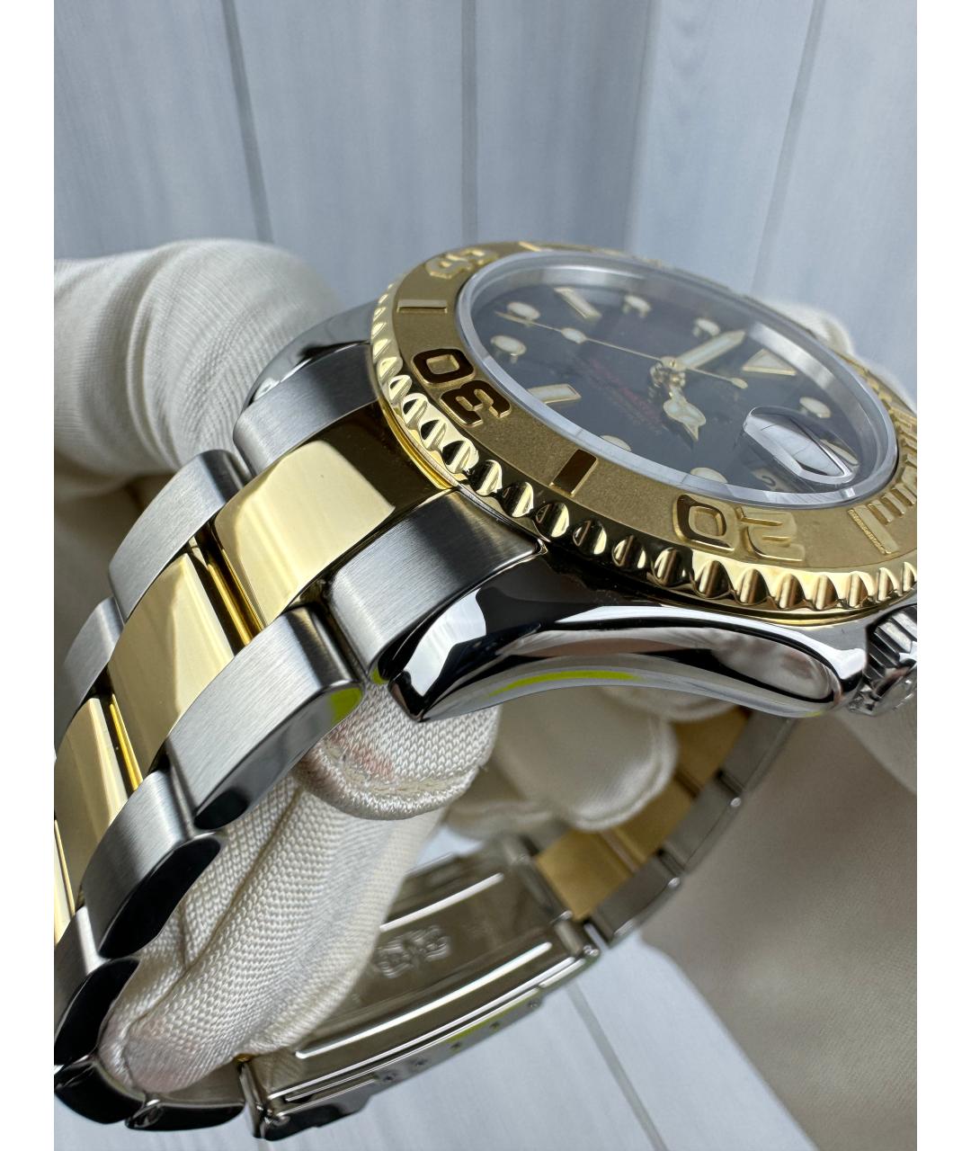 ROLEX Темно-синие часы из желтого золота, фото 6