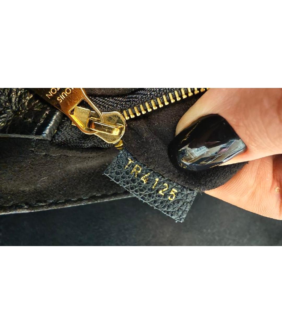 LOUIS VUITTON Черная кожаная сумка через плечо, фото 7