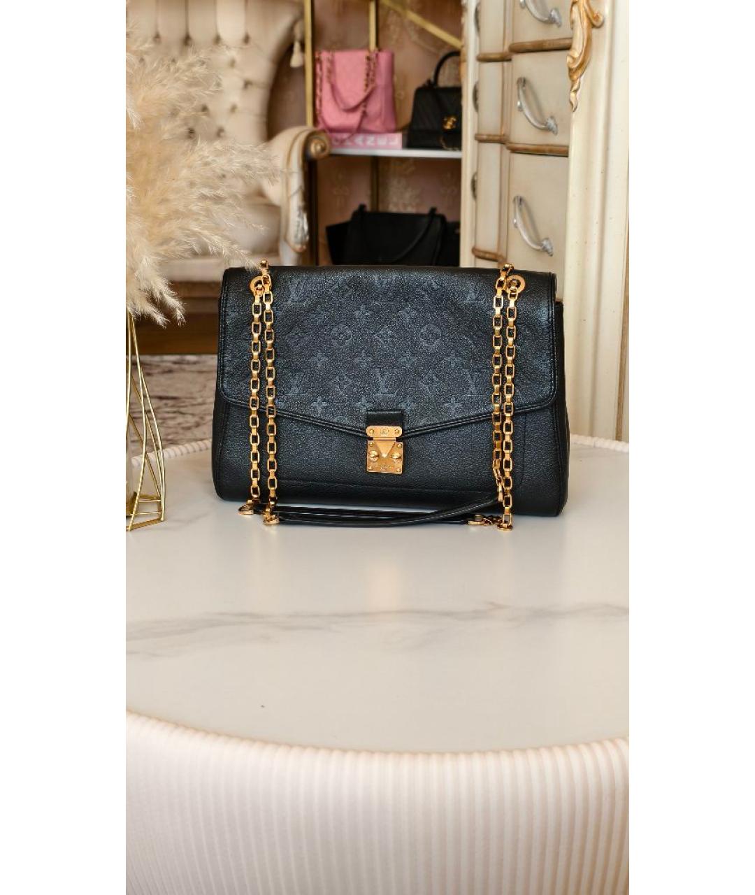 LOUIS VUITTON Черная кожаная сумка через плечо, фото 8