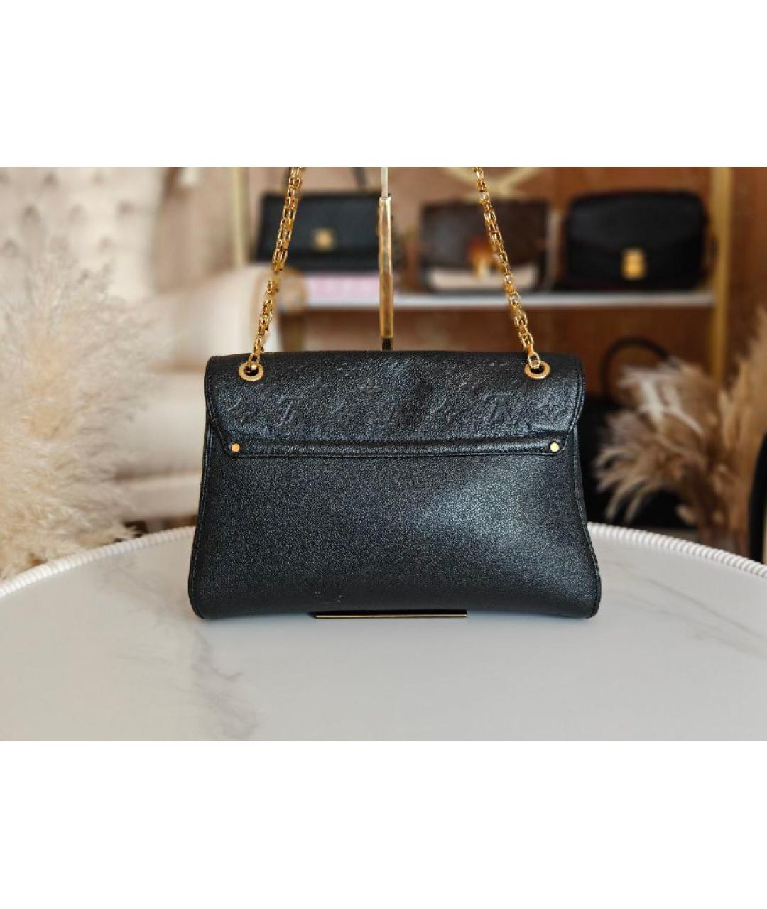 LOUIS VUITTON Черная кожаная сумка через плечо, фото 3