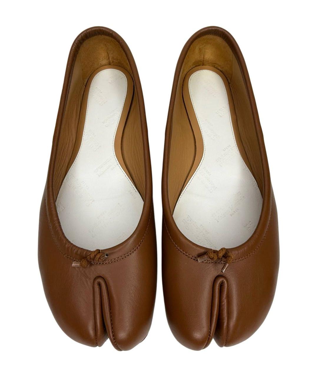 MAISON MARGIELA Коричневые кожаные балетки, фото 3