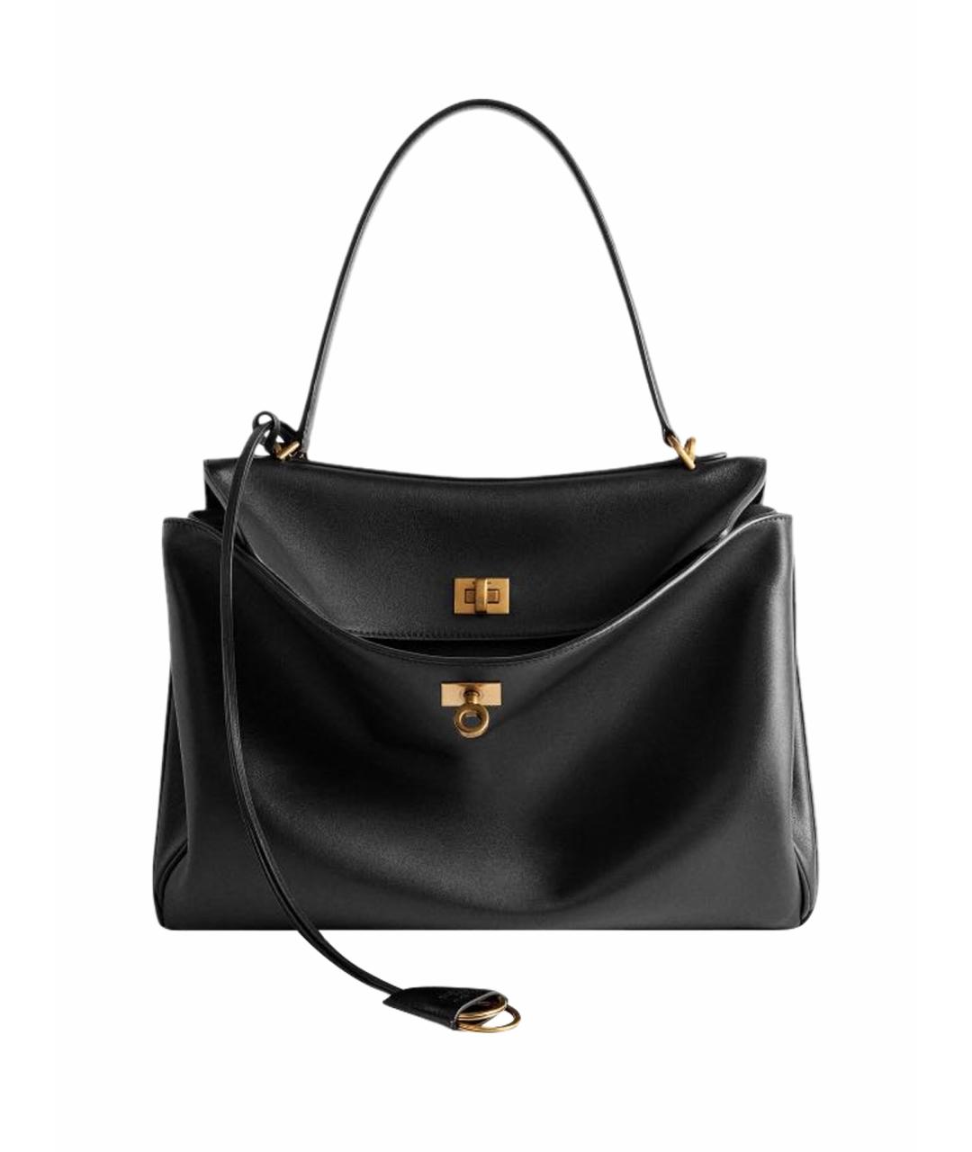 BALENCIAGA Черная кожаная сумка с короткими ручками, фото 1