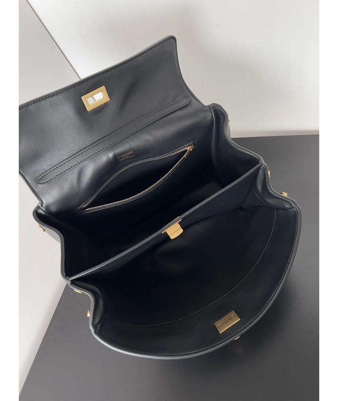BALENCIAGA Черная кожаная сумка с короткими ручками, фото 7