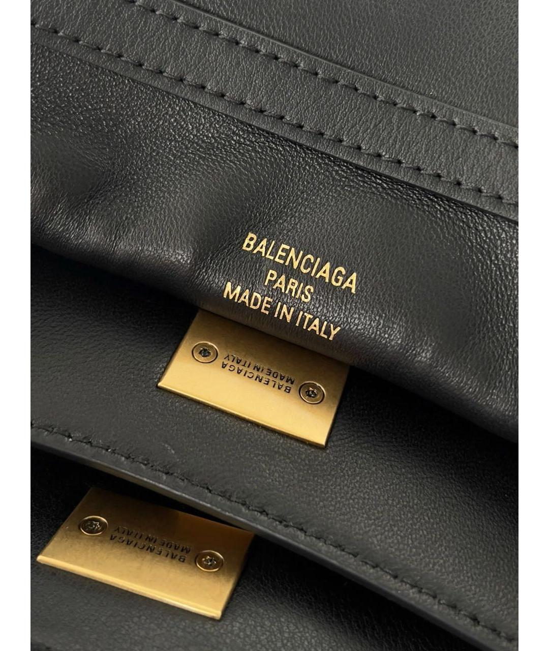 BALENCIAGA Черная кожаная сумка с короткими ручками, фото 5
