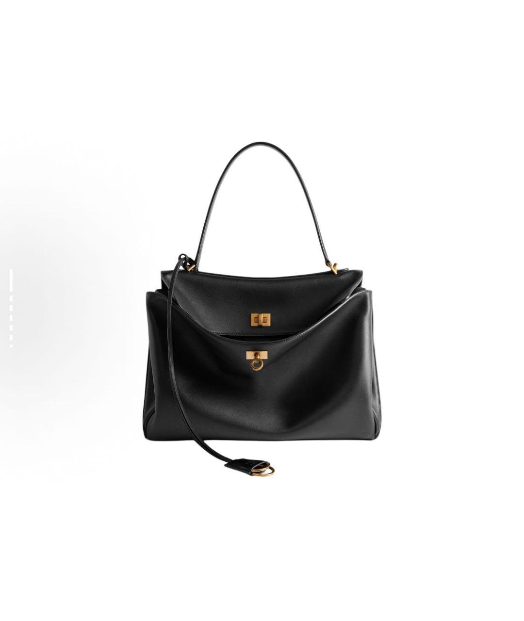 BALENCIAGA Черная кожаная сумка с короткими ручками, фото 8