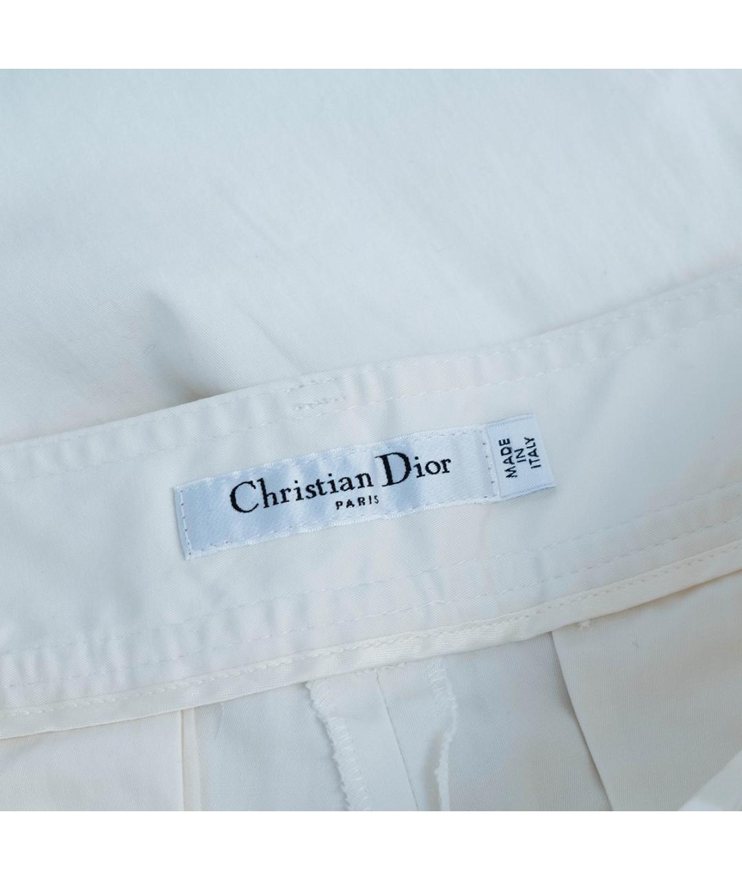 CHRISTIAN DIOR Белые хлопковые бриджи, фото 6