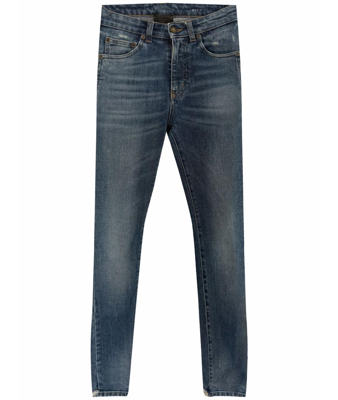 SAINT LAURENT Синие хлопковые джинсы слим, фото 1