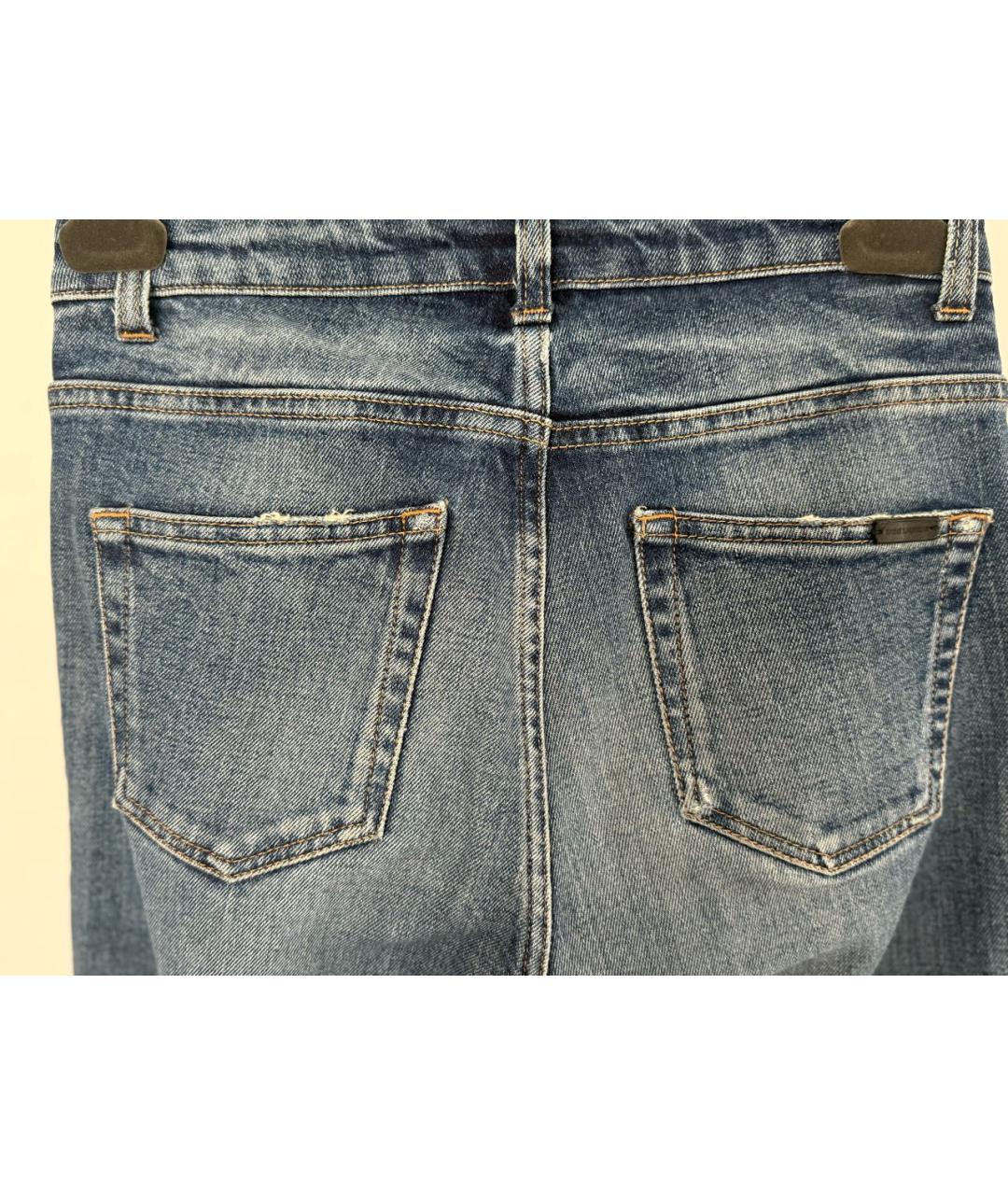 SAINT LAURENT Синие хлопковые джинсы слим, фото 6
