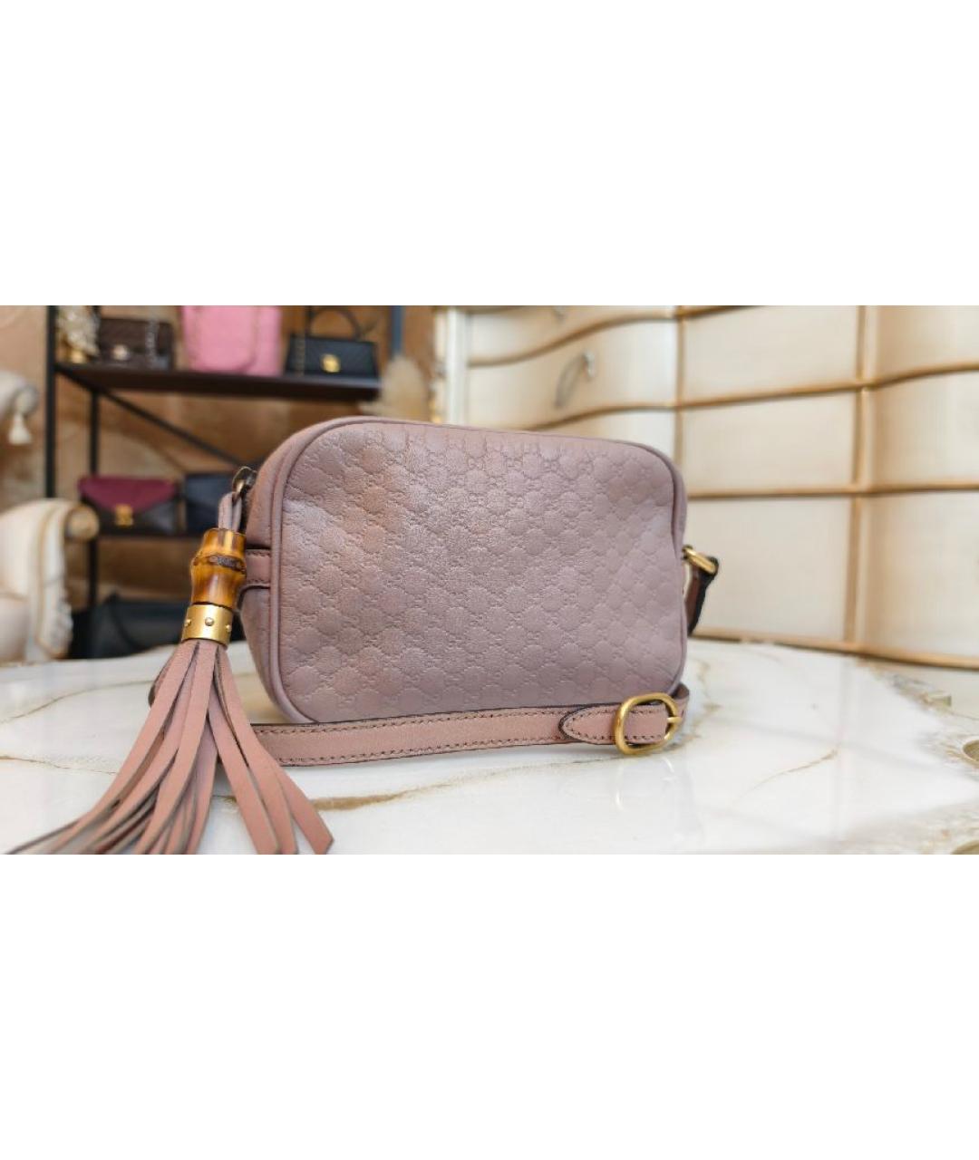 GUCCI Розовая кожаная сумка через плечо, фото 7