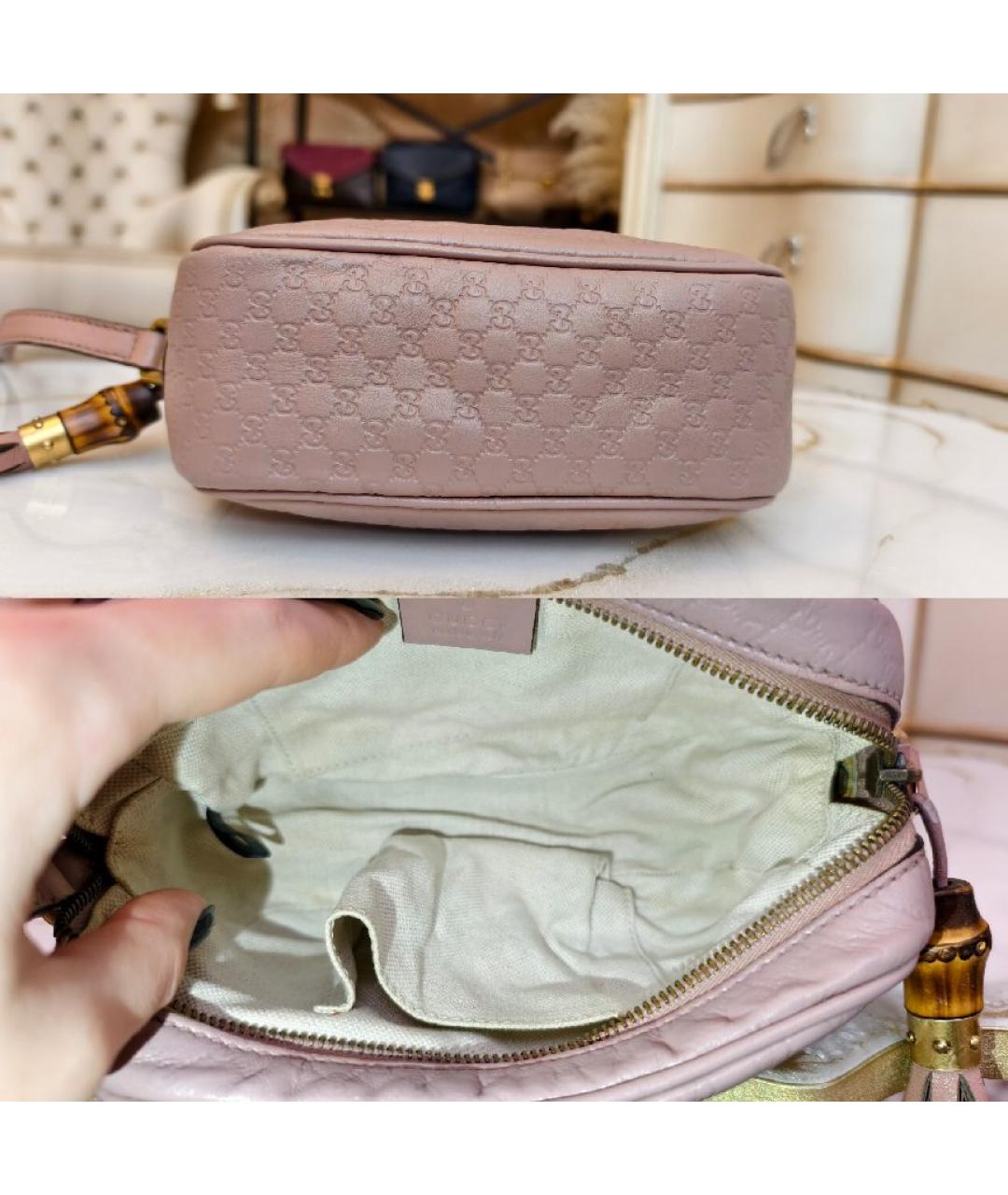 GUCCI Розовая кожаная сумка через плечо, фото 5