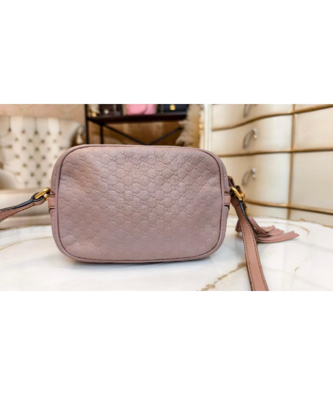 GUCCI Розовая кожаная сумка через плечо, фото 3