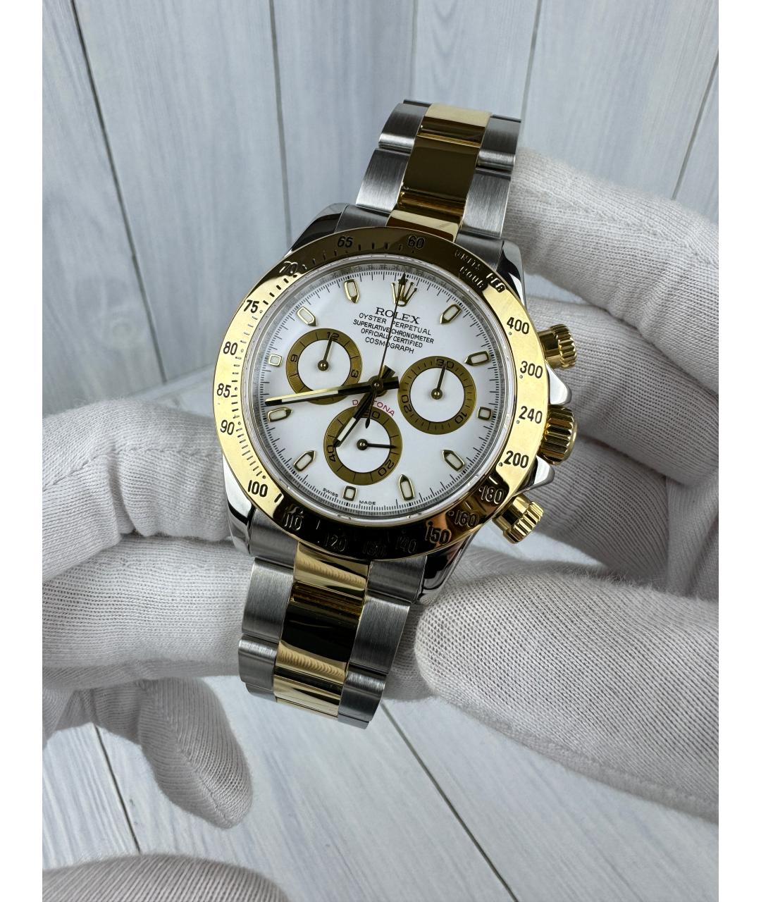 ROLEX Белые часы из желтого золота, фото 2