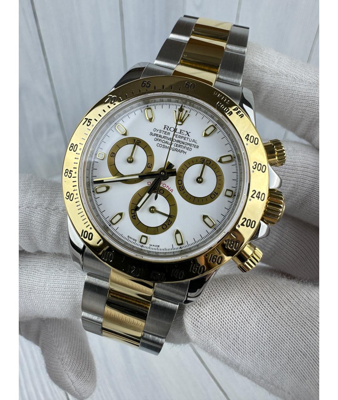 ROLEX Белые часы из желтого золота, фото 3