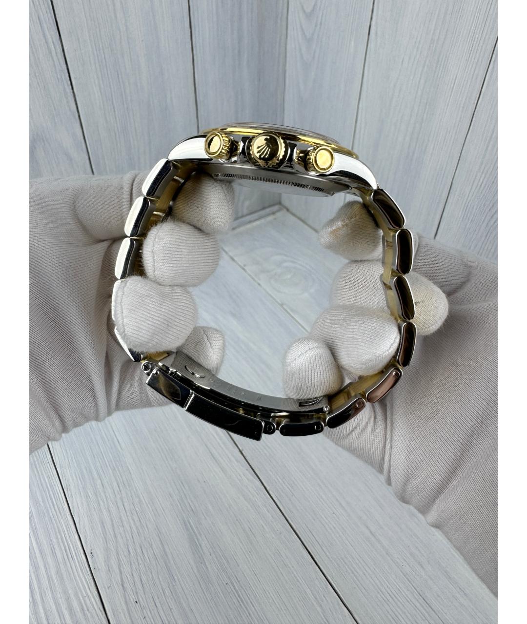 ROLEX Белые часы из желтого золота, фото 7