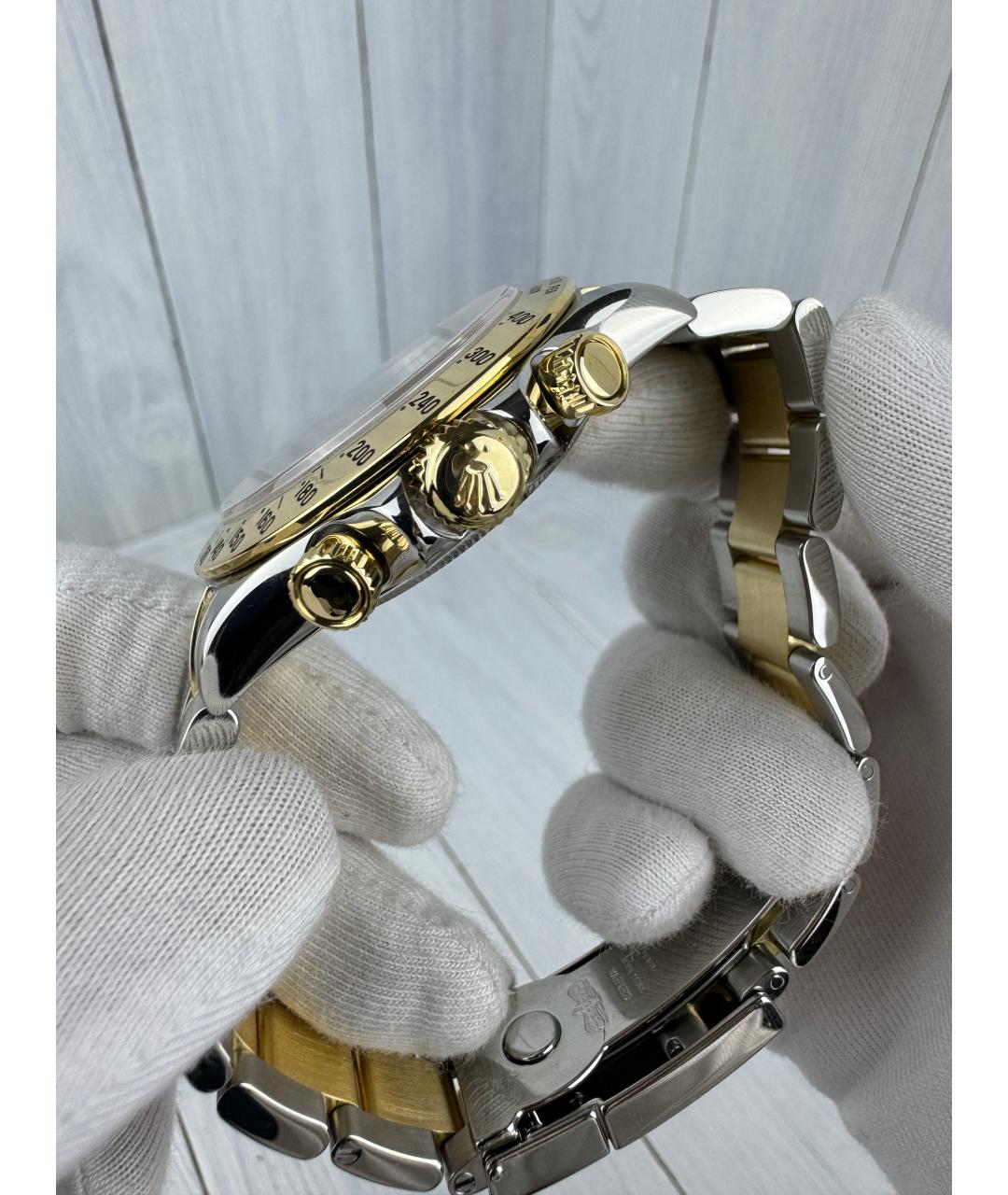 ROLEX Белые часы из желтого золота, фото 6