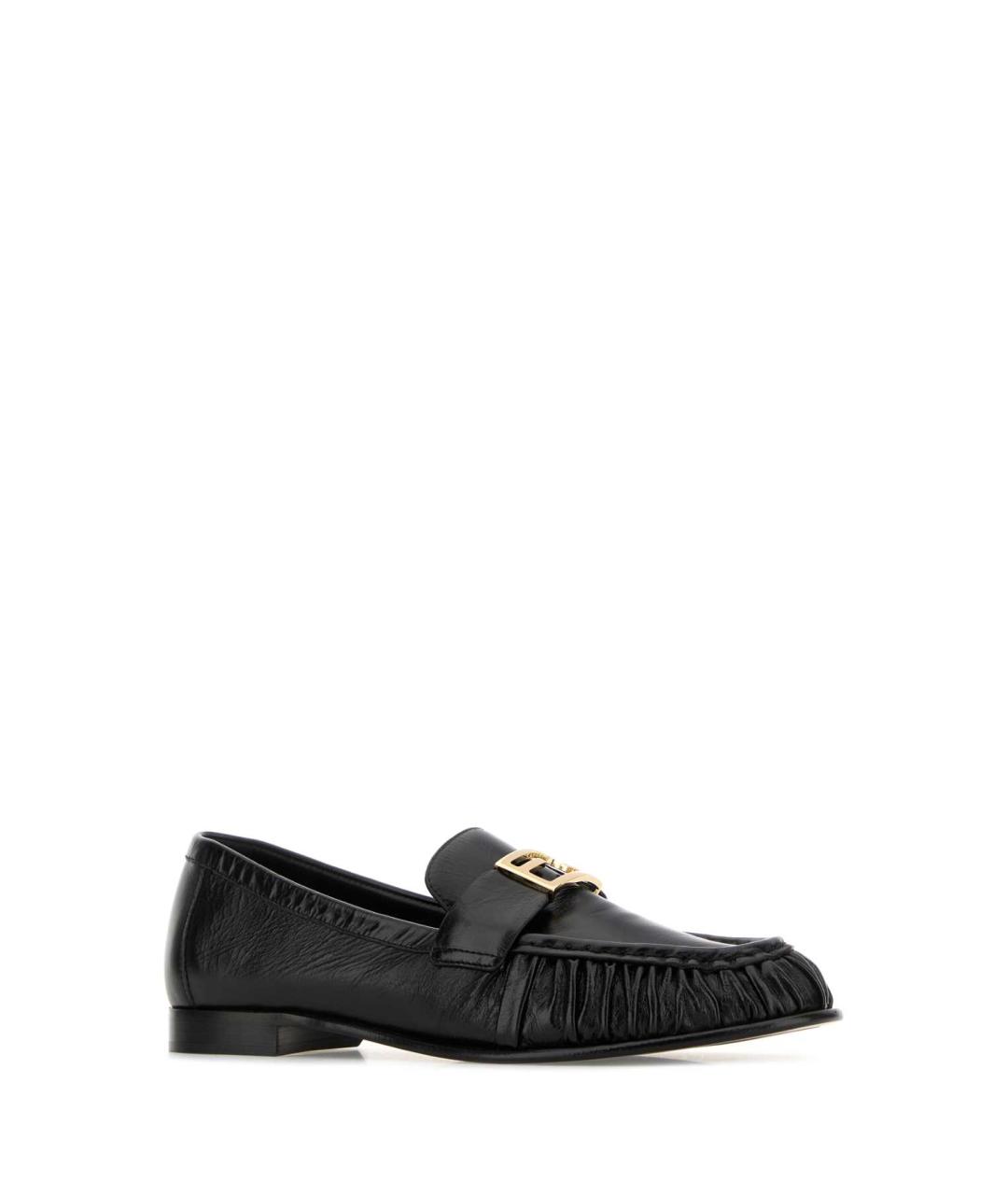 FENDI Черные кожаные лоферы, фото 2