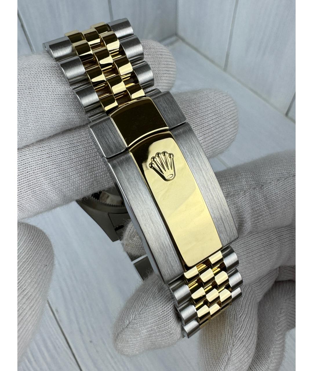 ROLEX Зеленые часы из желтого золота, фото 9