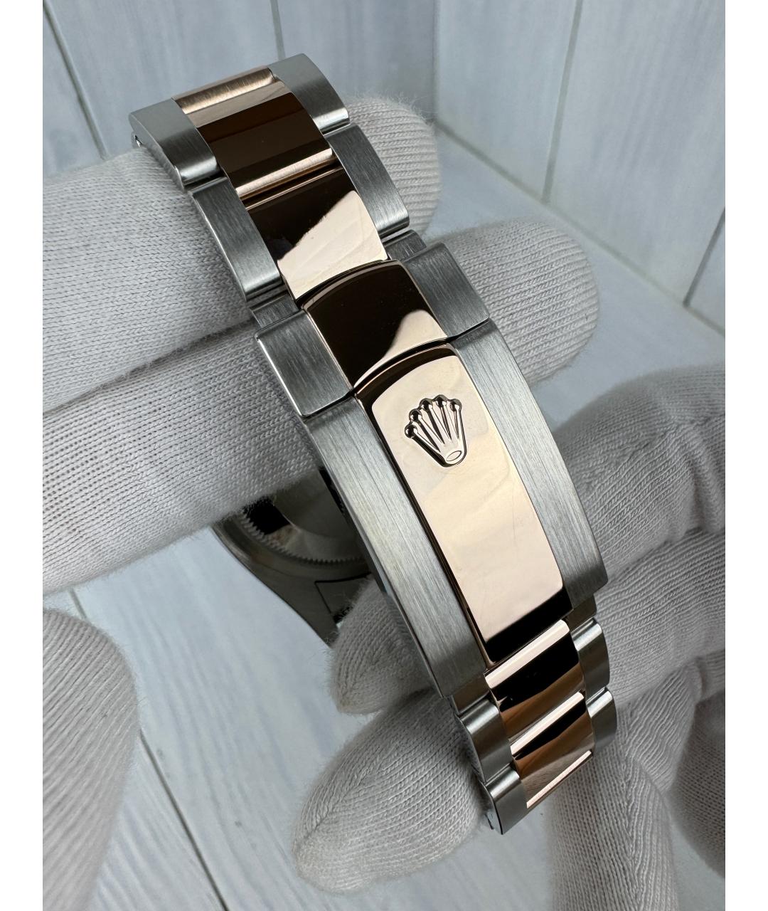 ROLEX Серые часы из розового золота, фото 9