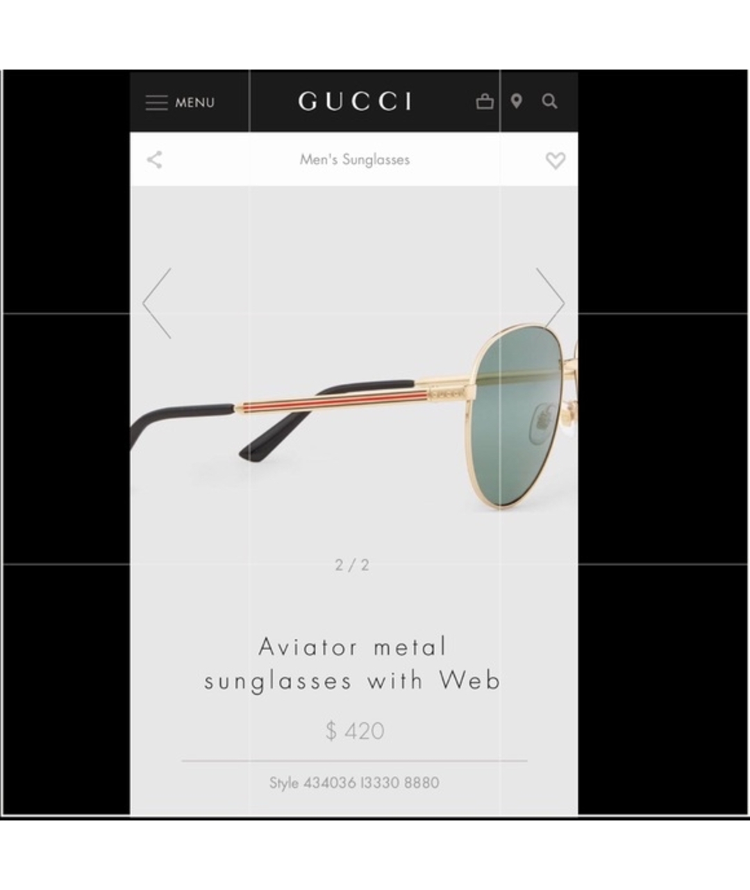 GUCCI Металлические солнцезащитные очки, фото 2